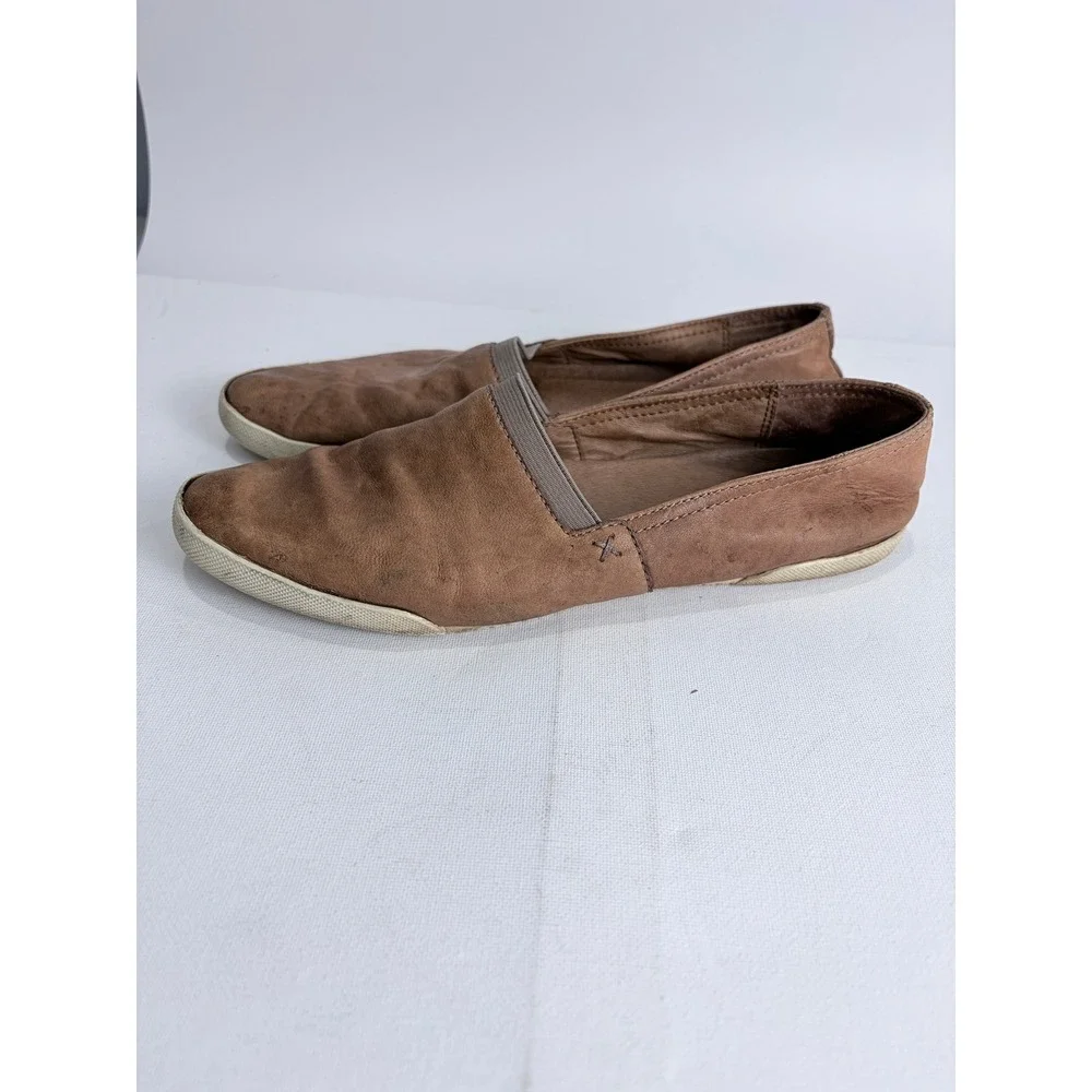 Frye Brown Nubuck Slip-On Flats Minimal Euro Comfort Travel 8M‎